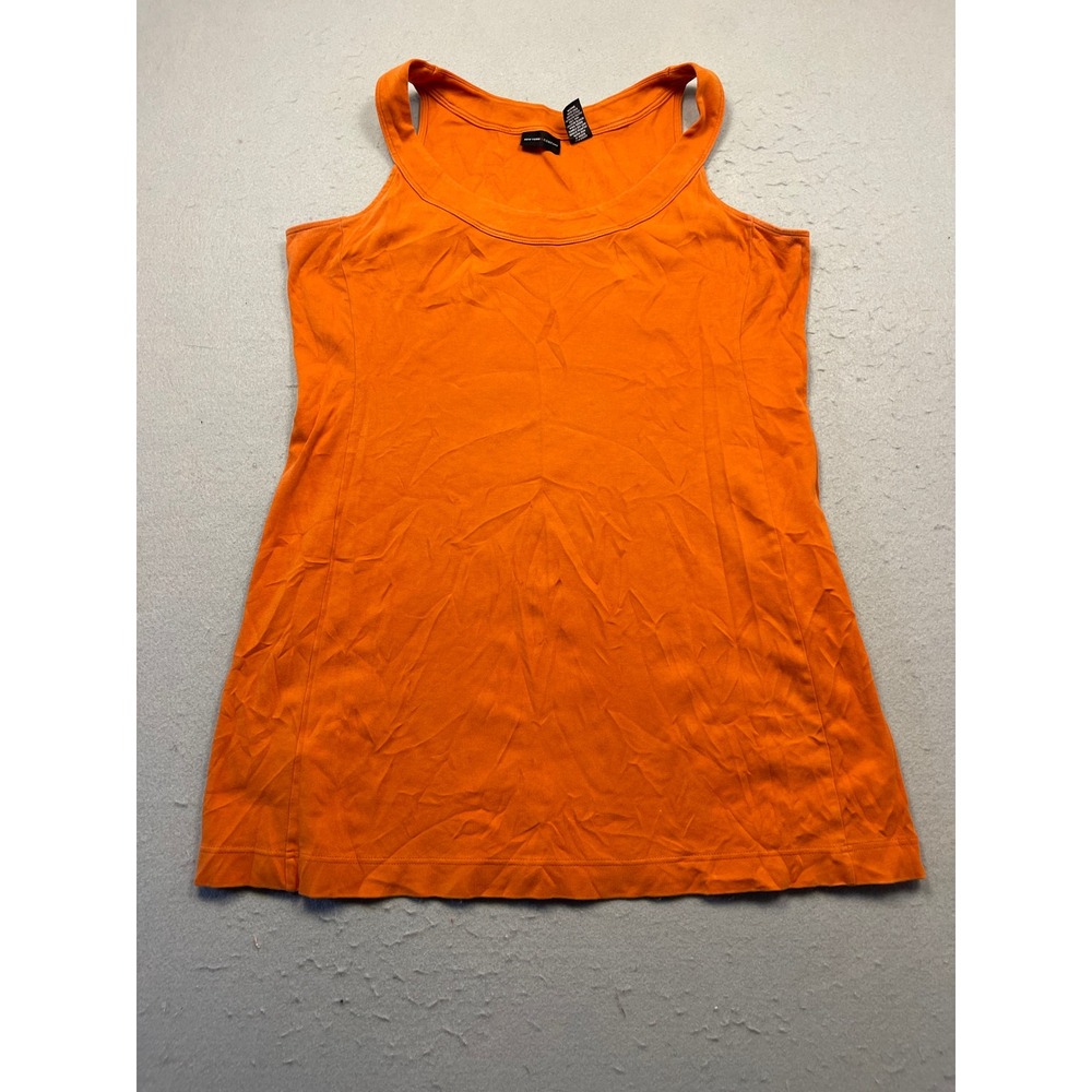 New York & Company Tank Top 100% Cotton Orange Solid XL Womens